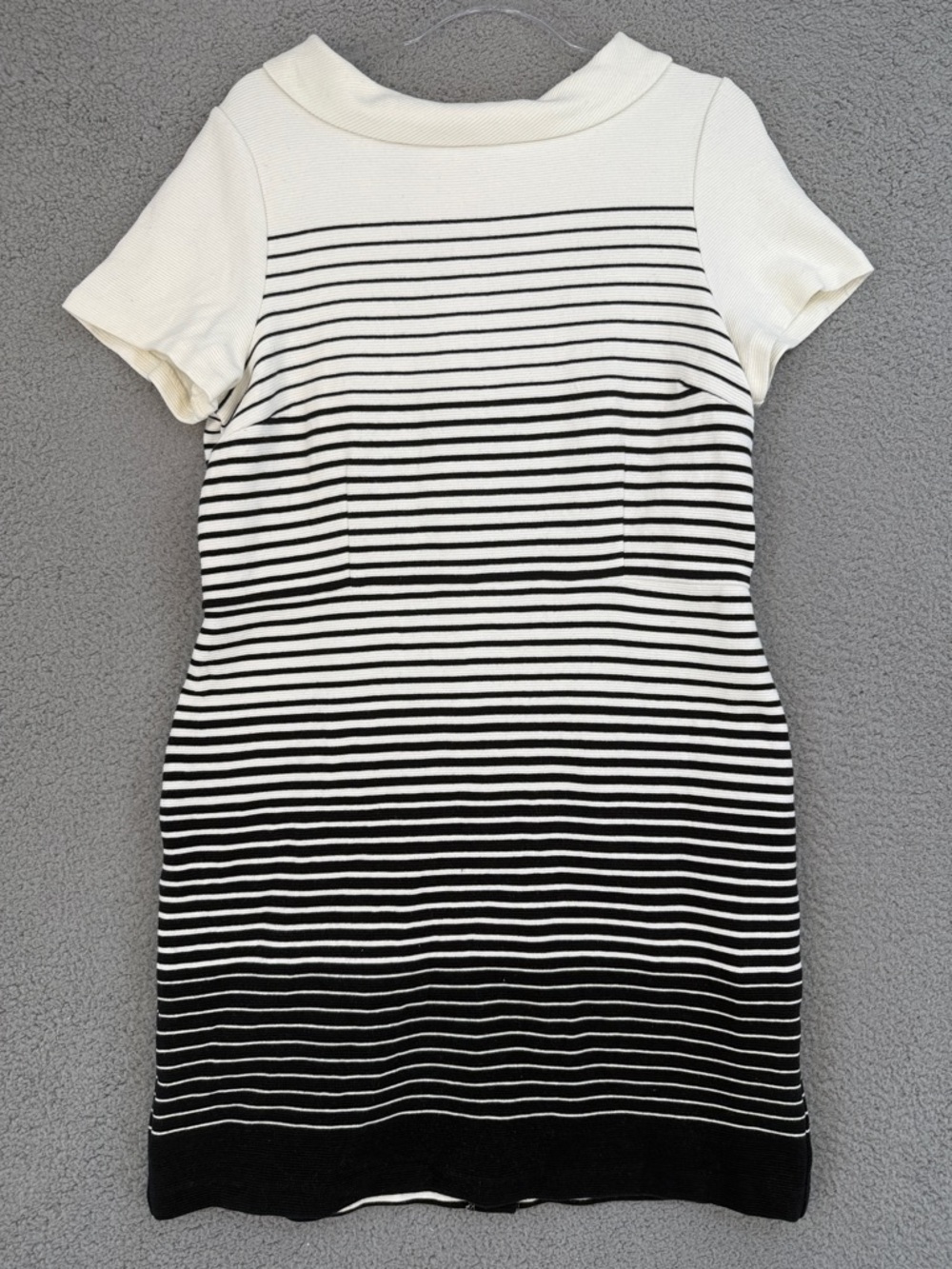 Talbots Midi dress Women’s Petite 16P Black & White Striped Knit Sheath Stretch